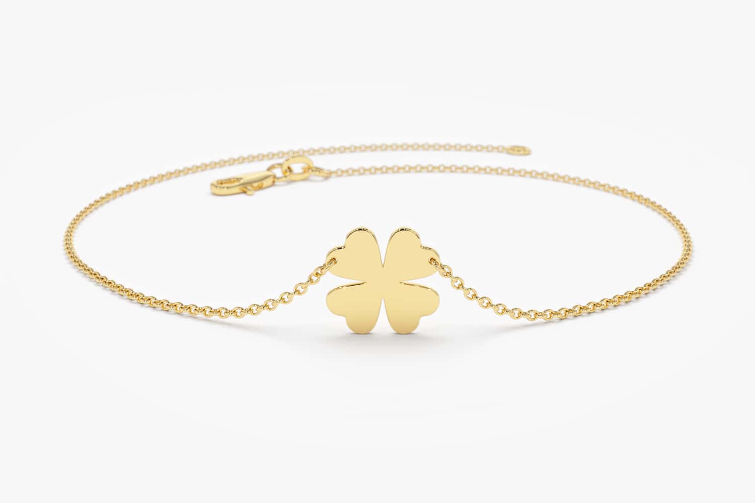 Mop Four Leaf Clover Charms Bracelet - Gold and Silver. Gold