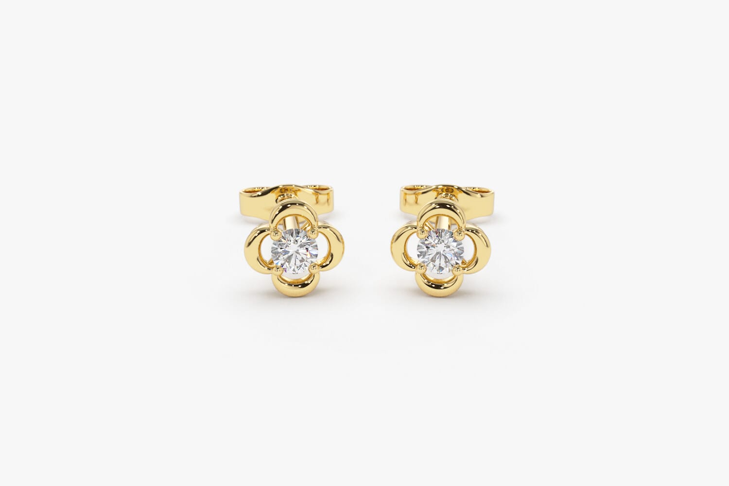 14k Diamond Clover Earrings – FERKOS FJ